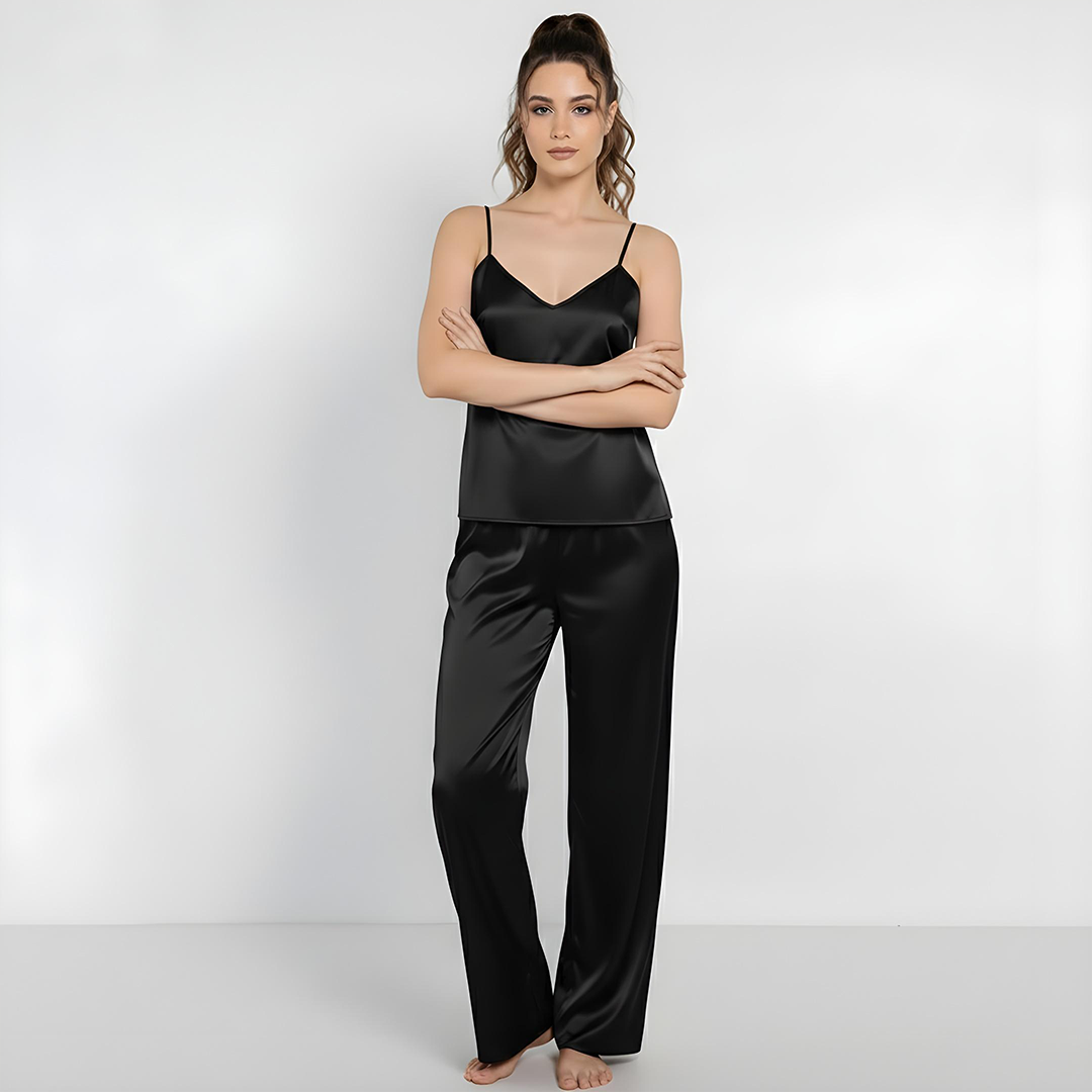 Emerce - Silk Cami Comfort Set - Black