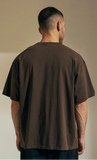 Emerce - Dark Brown Color Drop-Shoulder T-Shirt