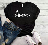 Emerce- Love Printed Half Sleeves T-Shirt - Black