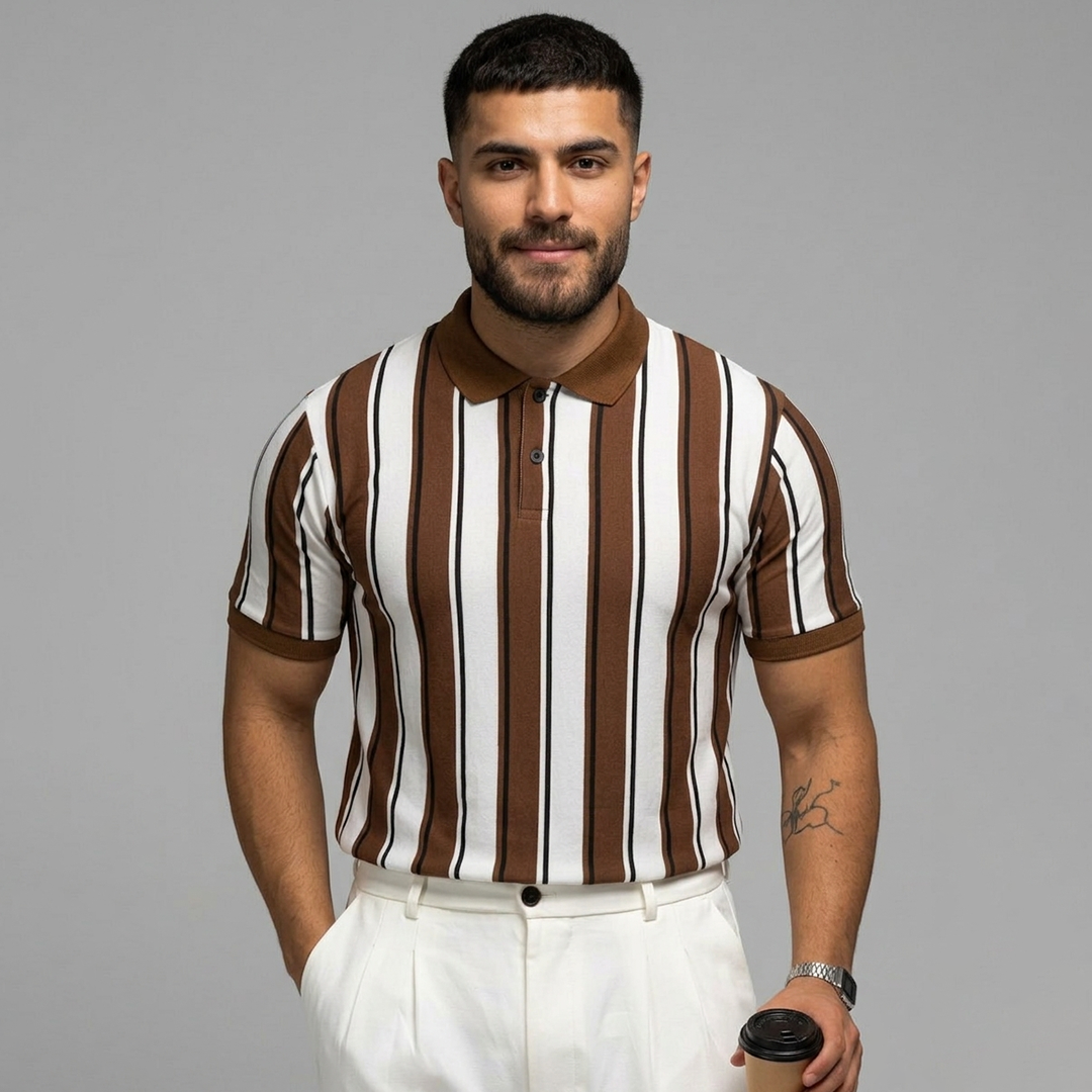 Emerce - Old Money Stripe N - Polo Brown