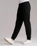 Emerce - Rib Cotton Fleece  Trouser - Black