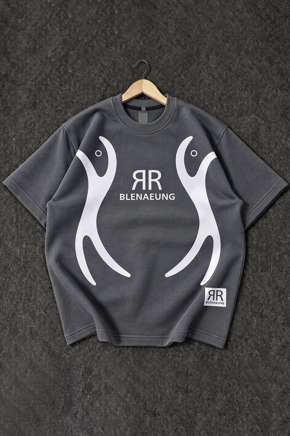Emerce - Oversized Graphic Fleece Tee - Steel