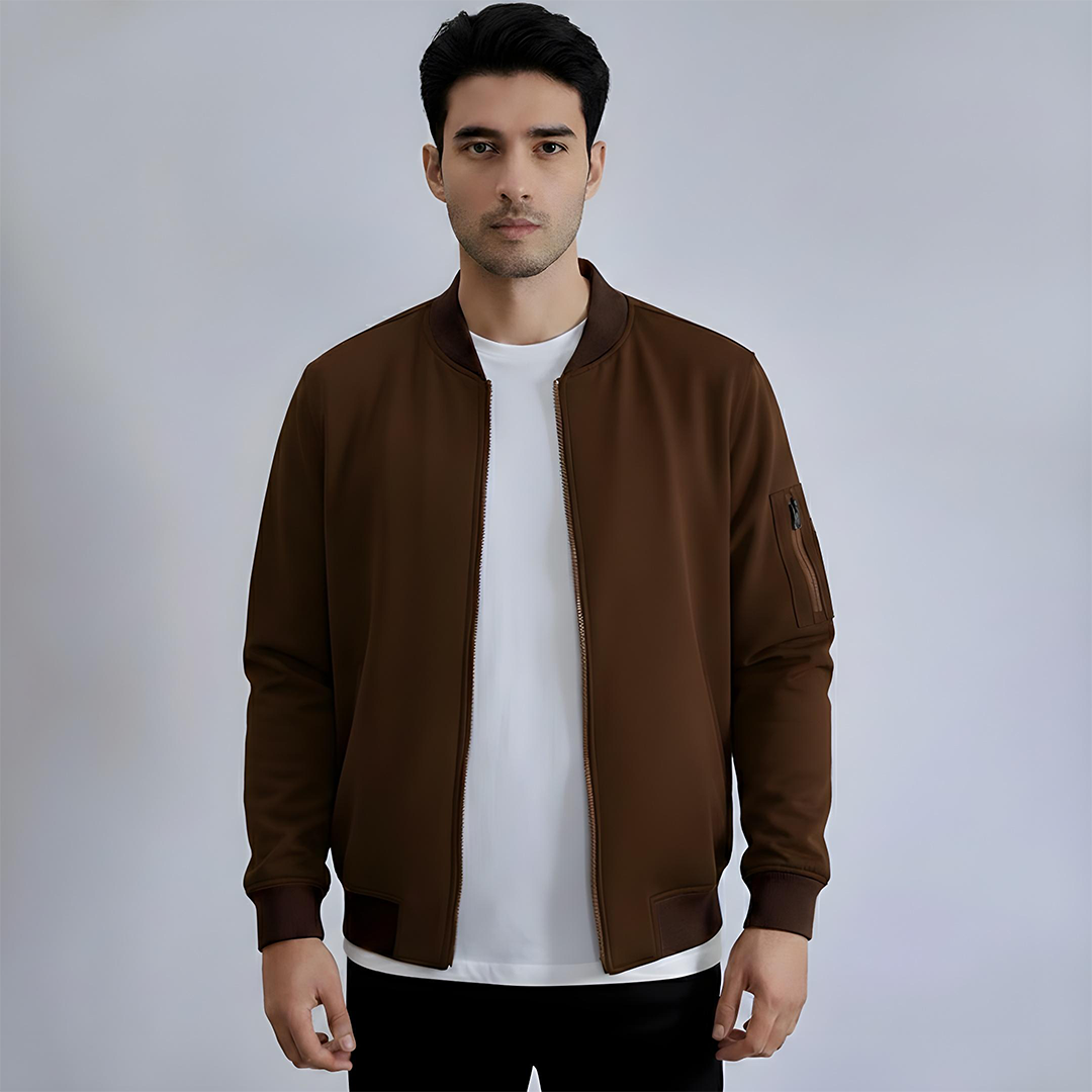 Emerce - Bomber jacket with zip - Brown