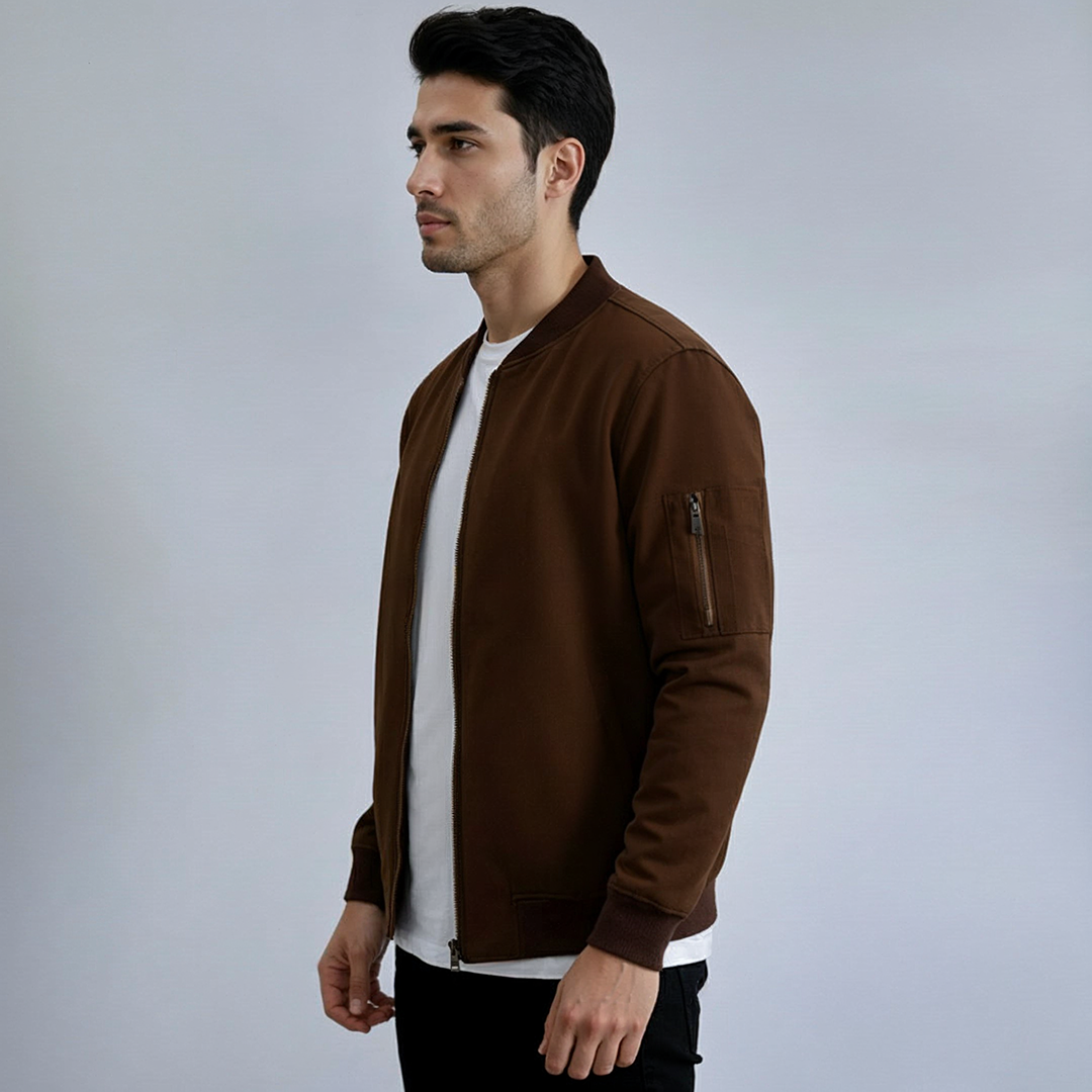 Emerce - Bomber jacket with zip - Brown