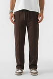 Emerce - Stripe Straight Trouser- Brown