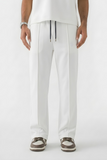 Emerce - Stripe Straight Trouser- White