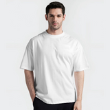 Emerce - White Color Drop-Shoulder T-shirt