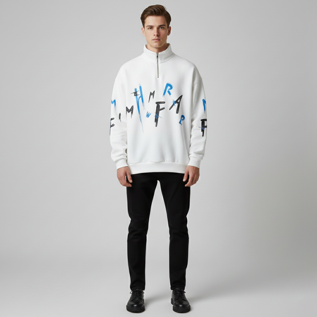 Emerce - Zipper Mock Neck - White