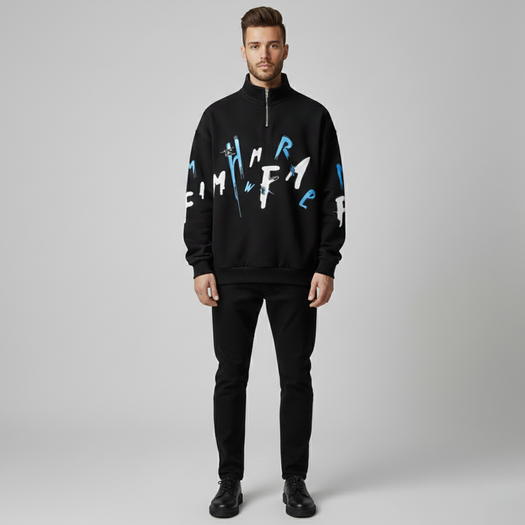 Emerce - Zipper Mock Neck - Black