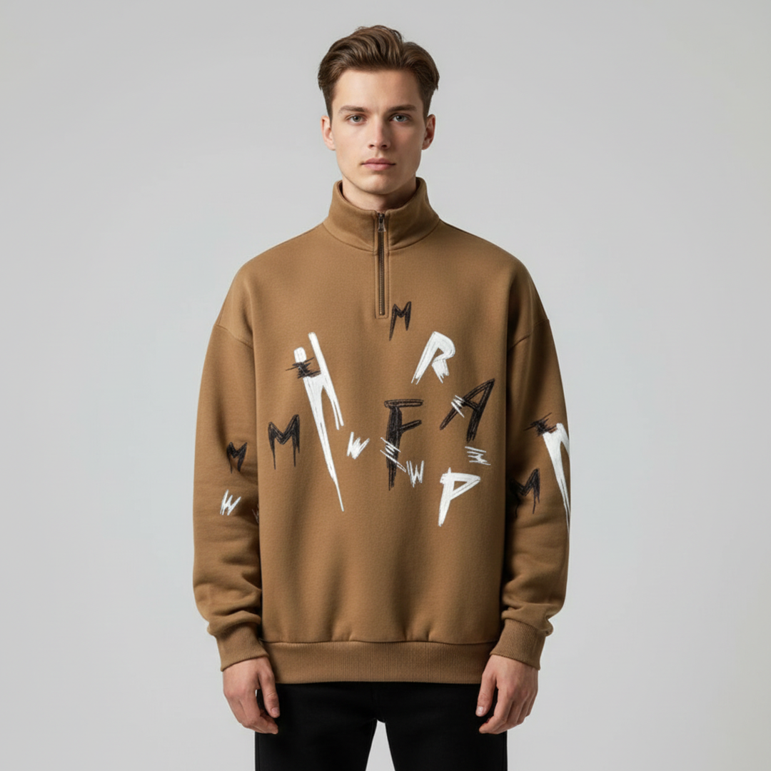 Emerce - Zipper Mock Neck - Brown