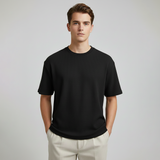 Emerce - Oversized Waffle Knit Tee For Men - Black