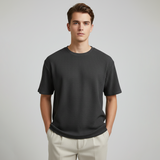Emerce - Oversized Waffle Knit Tee For Men - Charcoal