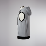 Emerce -GREY Sleeveless Hooded Zipper