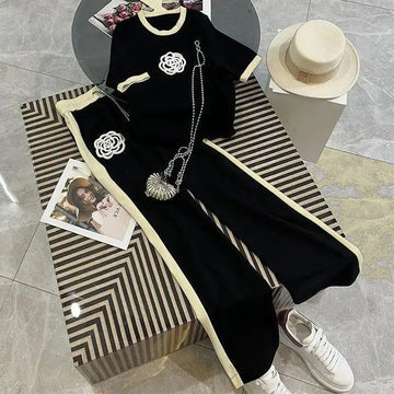 N-FLOWER PRINTED TRACKSUIT - BLACK