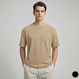 Emerce - Oversized Waffle Knit Tee For Men - Biege