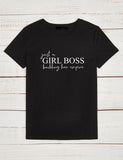 Emerce Just Like a girl boss Printed Half Sleeves T-Shirt- Black