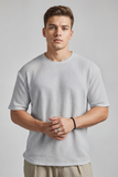 Emerce - Oversized Waffle Knit Tee For Men - GREY