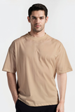 Emerce - Beige Color Drop-Shoulder T-Shirt