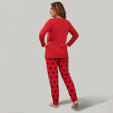 Emerce - SMILEY NEW POLKA TROUSER NIGHT SUIT-RED