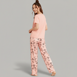 Emerce - M- Baby Pink With Butterfly Printed Pajama Night Suit