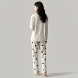 M-CHECKERED HEART PRINTED PJ SUIT FULL SLEEVES