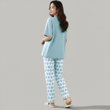 M-SKYBLUE MOTION PRINTED NIGHT SUIT