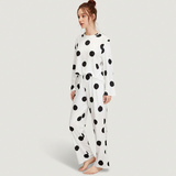 M-Black & White Doted Printed Night Suit