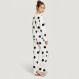M-Black & White Doted Printed Night Suit
