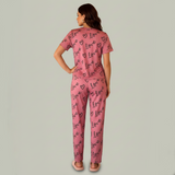 N-Love Printed PJ SET- Tea  Pink