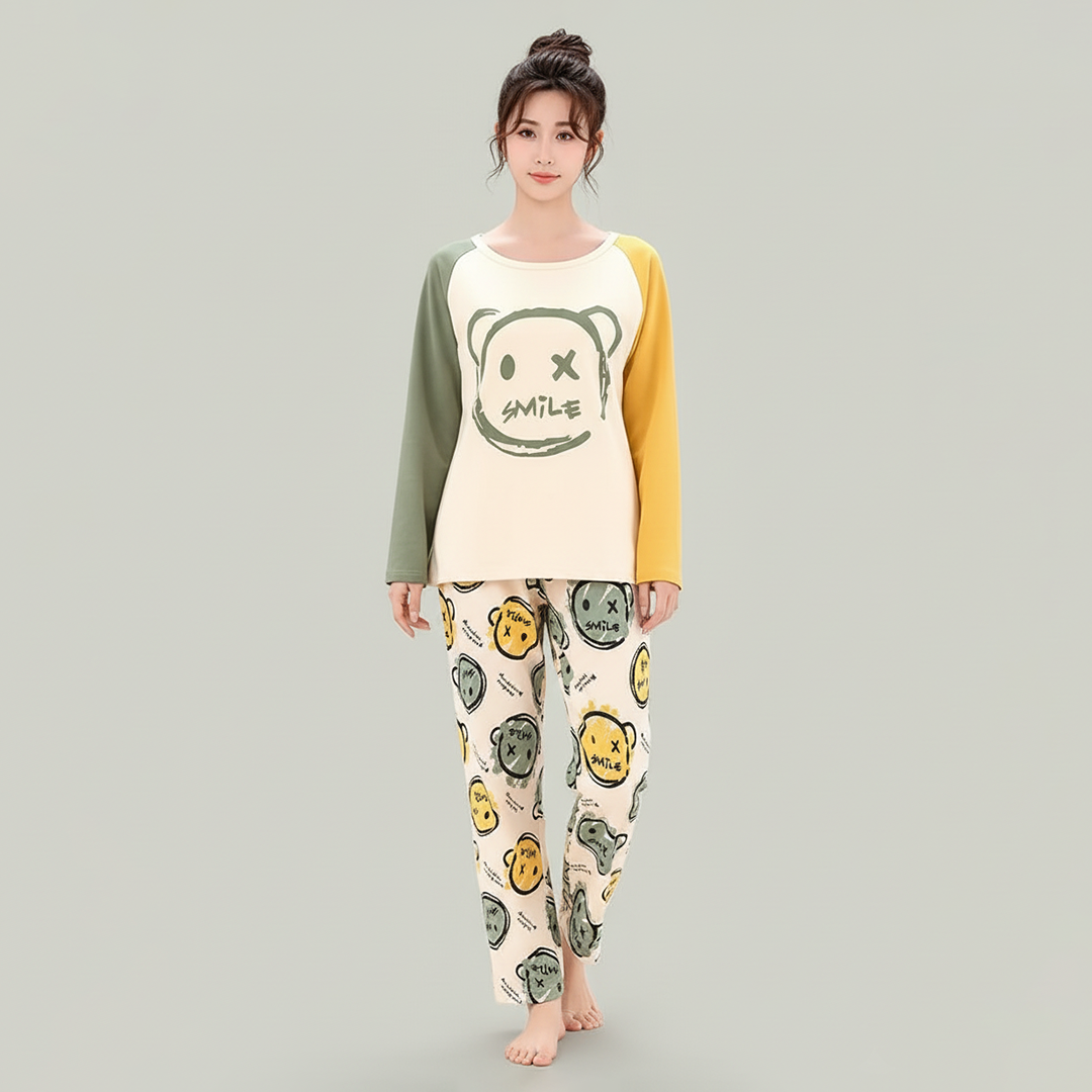 M-CUTIE SMILE PRINTED PJ SUIT FULL SLEEVES