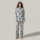 N-GREY HEARTS PRINTED PJ SET-