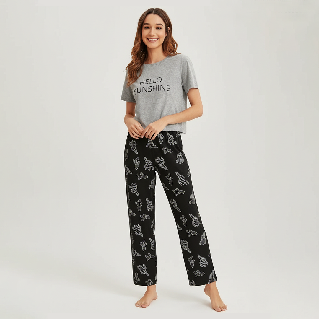 M-Hello Sunshine Printed Night Suit