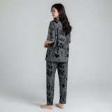 M- GREY Love Printed Night Suit