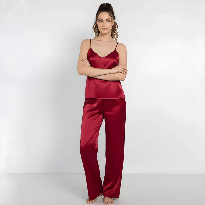 Emerce - Silk Cami Comfort Set - Red