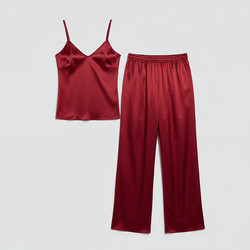 Emerce - Silk Cami Comfort Set - Red