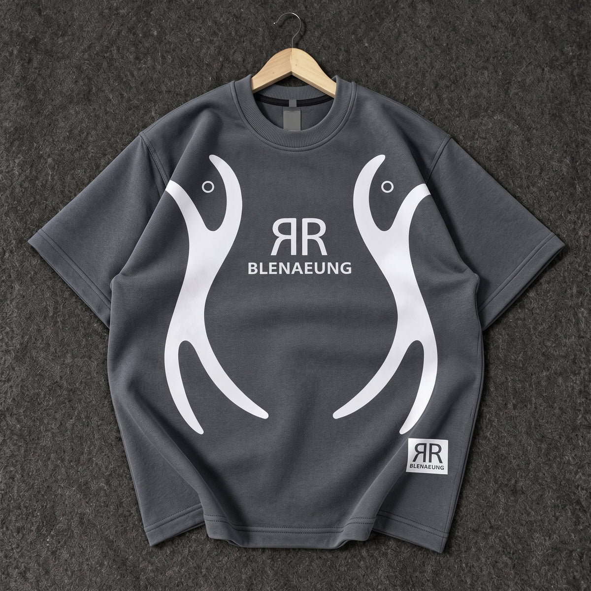 Emerce - Oversized Graphic Fleece Tee - Steel