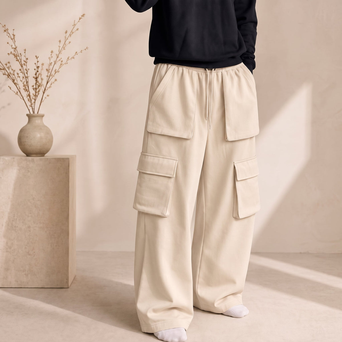 Emerce - Fleece Cargo 6 Pockets - Beige