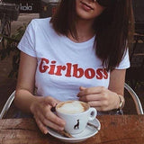 GIRL BOSS PRINTED HALF SLEEVES T-SHIRT