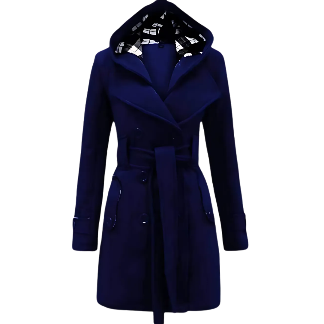 Emerce- Women Long Coat Navy Blue -