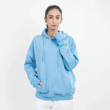 Emerce - Crop Zipper Hoodie - Skyblue