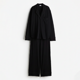 Emerce - Basic Linen Pajama Set - Black
