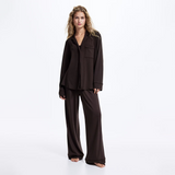 Emerce - Basic Linen Pajama Set - Mocha