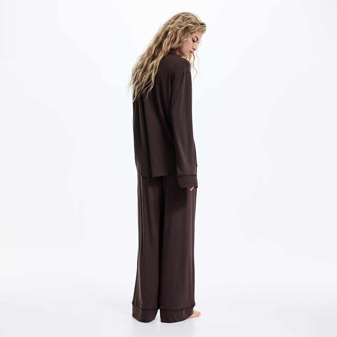 Emerce - Basic Linen Pajama Set - Mocha