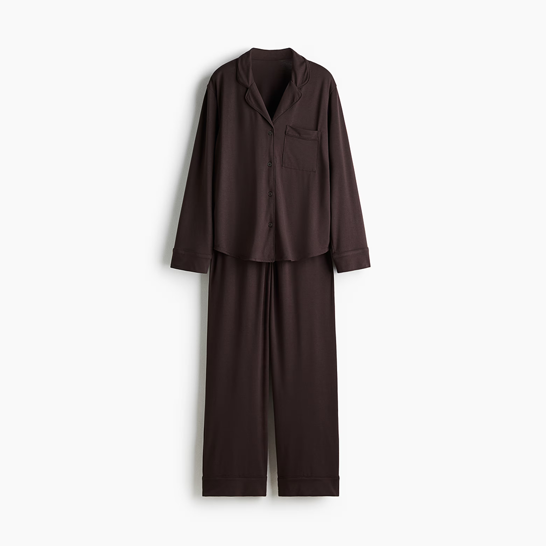 Emerce - Basic Linen Pajama Set - Mocha