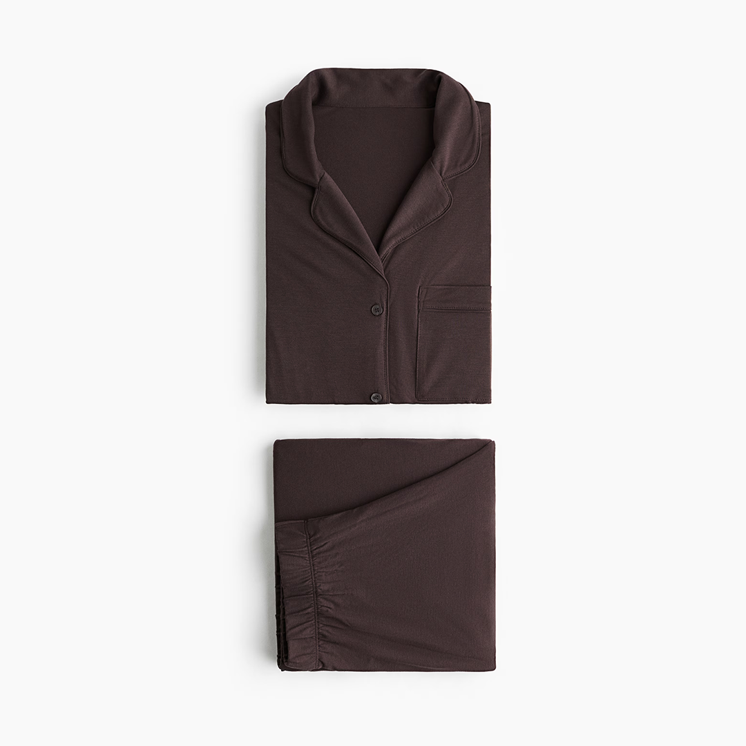 Emerce - Basic Linen Pajama Set - Mocha