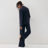 Emerce - Basic Linen Pajama Set - Navyblue