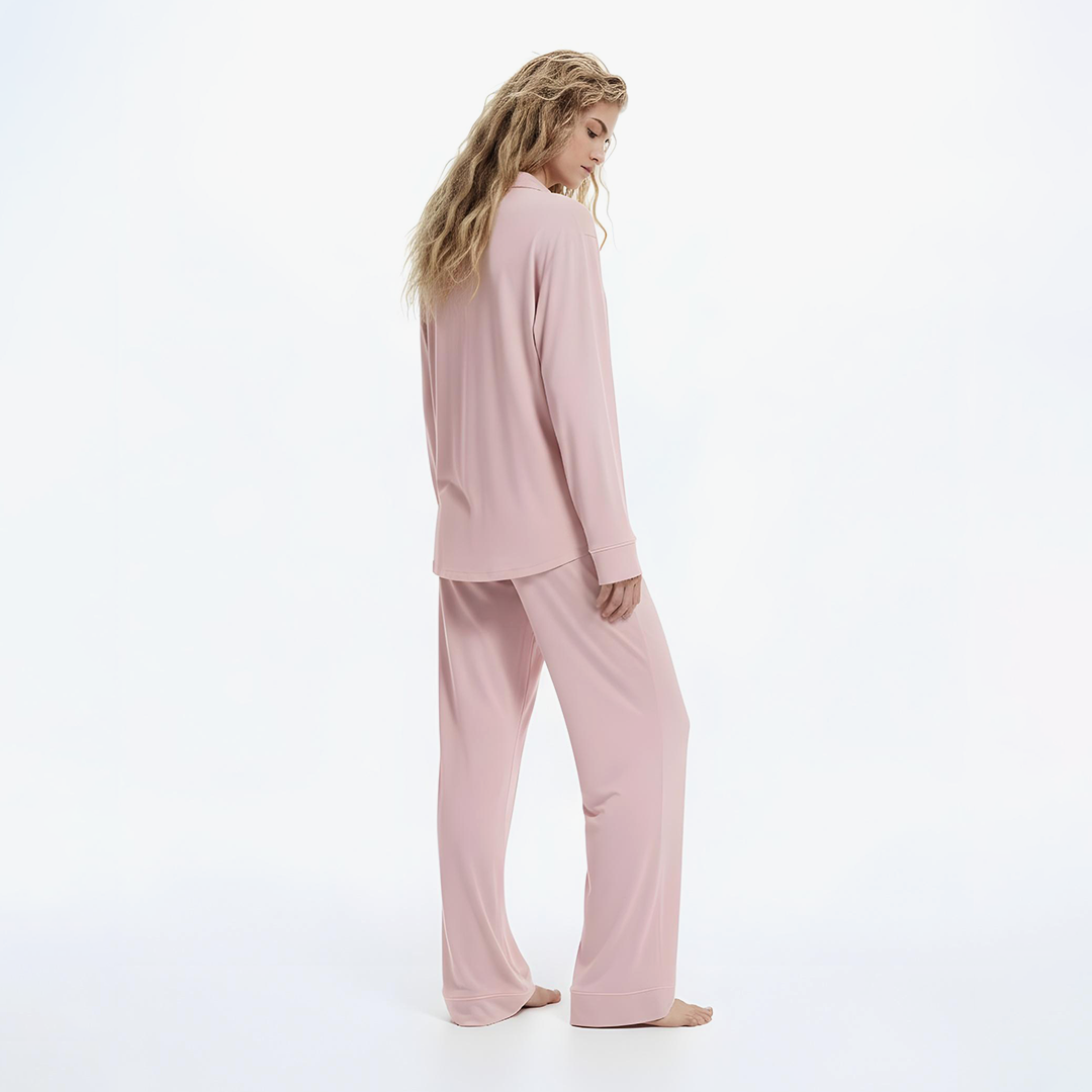 Emerce - Basic Linen Pajama Set - Dusty Pink