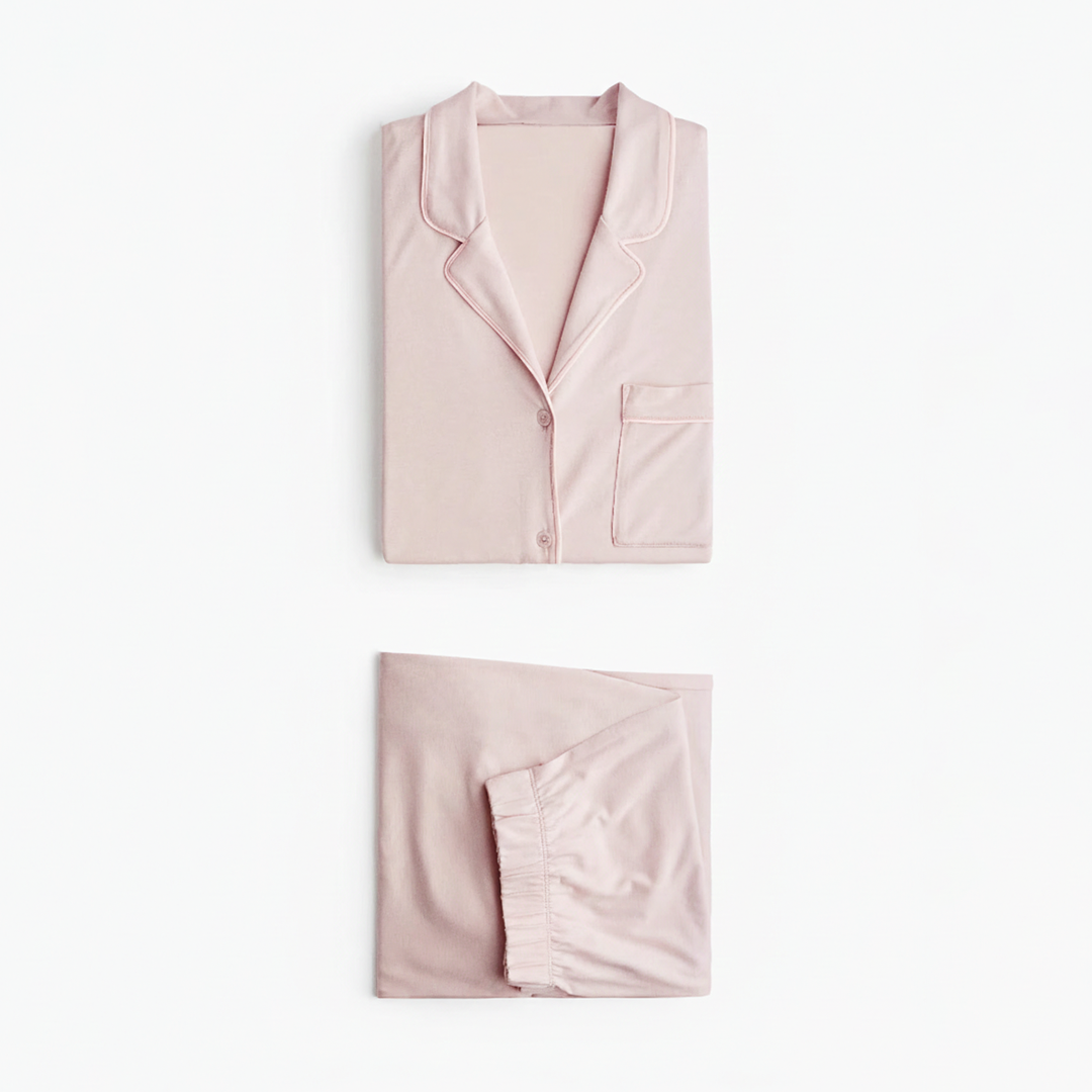 Emerce - Basic Linen Pajama Set - Dusty Pink