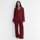 Emerce - Basic Linen Pajama Set - Red