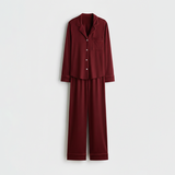 Emerce - Basic Linen Pajama Set - Red